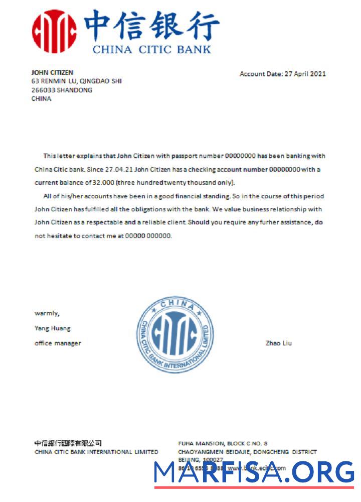 Downloadable China Citic Bank Corp reference download for verification